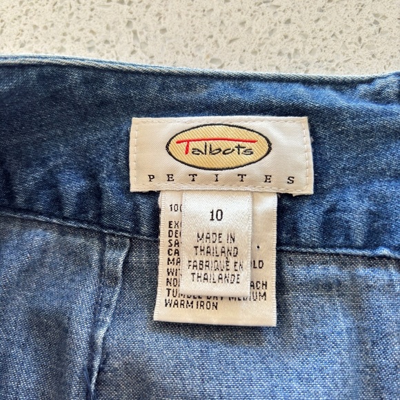 VTG Talbots Denim Jean Skirt A Line Midi Western 100% Cotton Size 10 P Modest - Picture 6 of 14